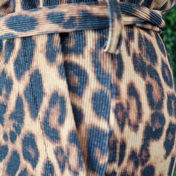 Jewel Leopard Ribbed Flare Leg Jumpsuit - Picture 5 of 6